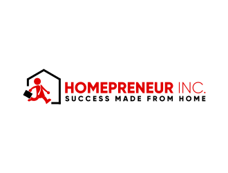 Homepreneur Inc. (the name of the company). The tagline is Success made from home  logo design by rezadesign