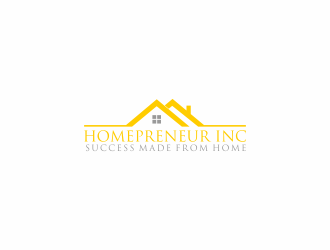 Homepreneur Inc. (the name of the company). The tagline is Success made from home  logo design by Editor