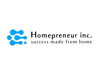 Homepreneur Inc. (the name of the company). The tagline is Success made from home  logo design by Soufiane