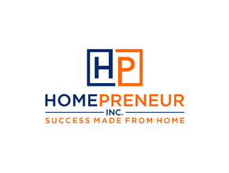 Homepreneur Inc. (the name of the company). The tagline is Success made from home  logo design by alby
