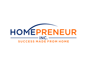 Homepreneur Inc. (the name of the company). The tagline is Success made from home  logo design by alby