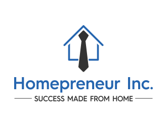 Homepreneur Inc. (the name of the company). The tagline is Success made from home  logo design by brandshark