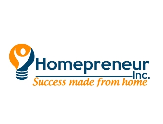 Homepreneur Inc. (the name of the company). The tagline is Success made from home  logo design by AamirKhan