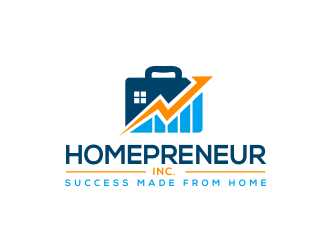 Homepreneur Inc. (the name of the company). The tagline is Success made from home  logo design by kimora