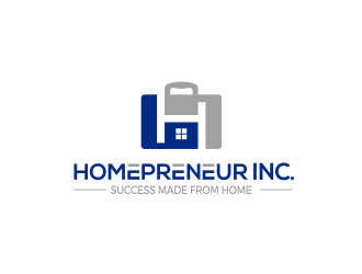 Homepreneur Inc. (the name of the company). The tagline is Success made from home  logo design by kimora