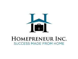 Homepreneur Inc. (the name of the company). The tagline is Success made from home  logo design by torresace