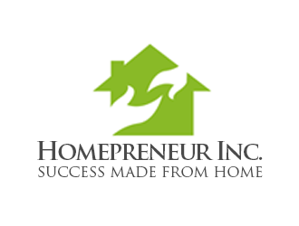 Homepreneur Inc. (the name of the company). The tagline is Success made from home  logo design by kunejo