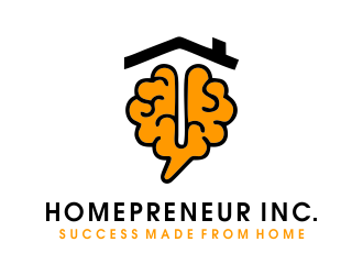 Homepreneur Inc. (the name of the company). The tagline is Success made from home  logo design by JessicaLopes
