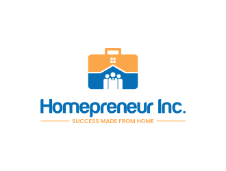 Homepreneur Inc. (the name of the company). The tagline is Success made from home  logo design by yunda