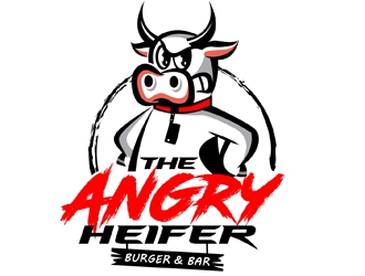 The Angry Heifer Burger & Bar logo design by DreamLogoDesign