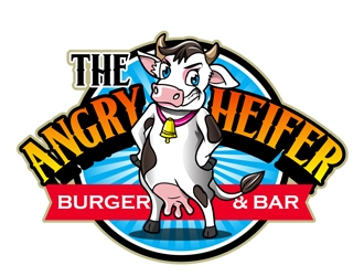 The Angry Heifer Burger & Bar logo design by DreamLogoDesign