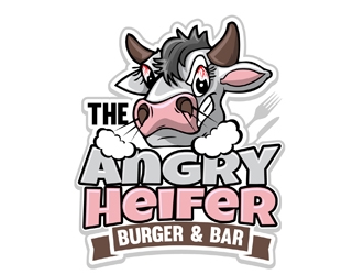 The Angry Heifer Burger & Bar logo design by DreamLogoDesign
