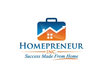 Homepreneur Inc. (the name of the company). The tagline is Success made from home  logo design by jaize