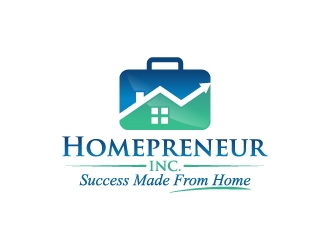 Homepreneur Inc. (the name of the company). The tagline is Success made from home  logo design by jaize