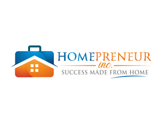 Homepreneur Inc. (the name of the company). The tagline is Success made from home  Logo Design