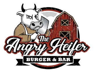 The Angry Heifer Burger &amp; Bar logo design by MAXR