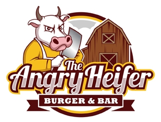 The Angry Heifer Burger & Bar logo design by MAXR