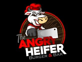 The Angry Heifer Burger & Bar logo design by veron