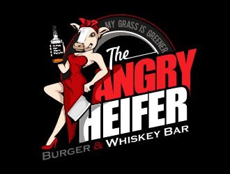 The Angry Heifer Burger & Bar logo design by veron