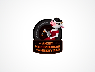 The Angry Heifer Burger &amp; Bar logo design by Badnats