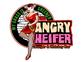 The Angry Heifer Burger & Bar logo design by DreamLogoDesign