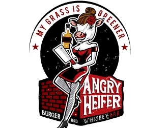 The Angry Heifer Burger & Bar logo design by REDCROW