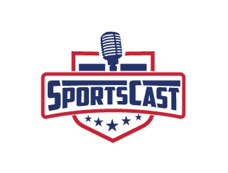 SportsCast logo design by Foxcody