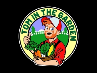 Tom in the garden logo design by madjuberkarya