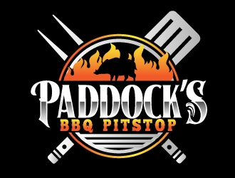Paddock s BBQ Pitstop logo design by AamirKhan