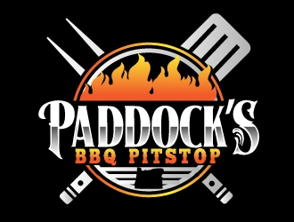 Paddock s BBQ Pitstop logo design by AamirKhan