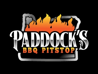 Paddock s BBQ Pitstop logo design by AamirKhan