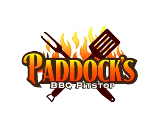 Paddock s BBQ Pitstop logo design by AamirKhan