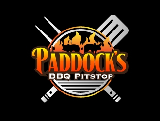 Paddock s BBQ Pitstop logo design by AamirKhan