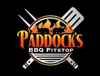 Paddock s BBQ Pitstop logo design by AamirKhan