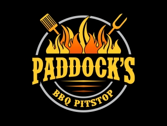 Paddock s BBQ Pitstop logo design by cikiyunn
