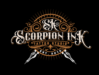 Scorpion Ink Tattoo Studio logo design by Suvendu