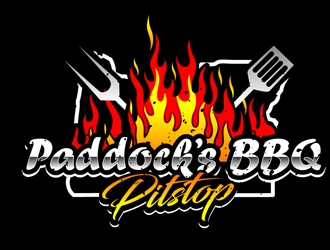 Paddock s BBQ Pitstop logo design by DreamLogoDesign