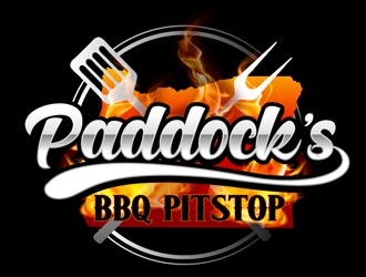 Paddock s BBQ Pitstop logo design by DreamLogoDesign