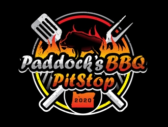 Paddock s BBQ Pitstop logo design by DreamLogoDesign