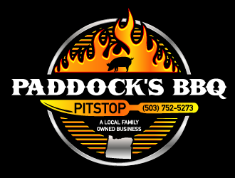 Paddock s BBQ Pitstop logo design by Ultimatum