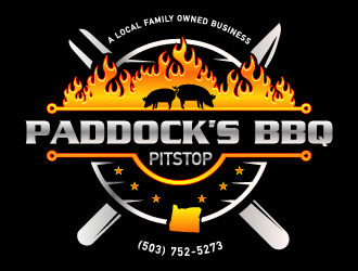 Paddock s BBQ Pitstop logo design by Ultimatum