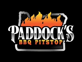 Paddock s BBQ Pitstop logo design by AamirKhan