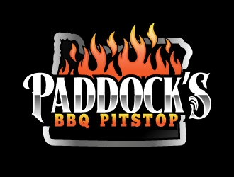 Paddock s BBQ Pitstop logo design by AamirKhan