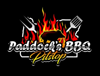 Paddock s BBQ Pitstop logo design by DreamLogoDesign