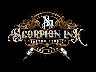 Scorpion Ink Tattoo Studio logo design by Suvendu