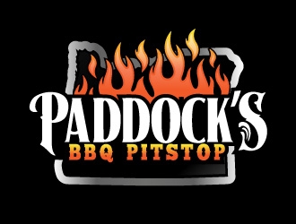 Paddock s BBQ Pitstop logo design by AamirKhan