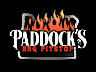 Paddock s BBQ Pitstop logo design by AamirKhan