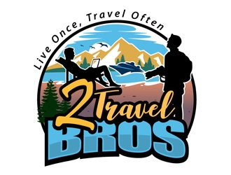 2 Travel Bros logo design by DreamLogoDesign