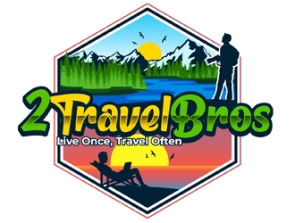2 Travel Bros logo design by DreamLogoDesign