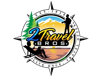 2 Travel Bros logo design by DreamLogoDesign